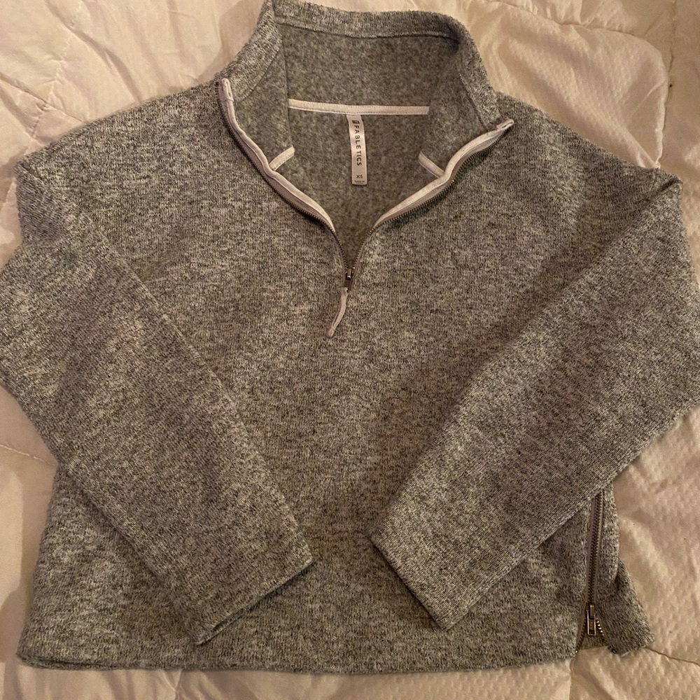 XS Gray Quarter Zip Fabletics Sweatshirt